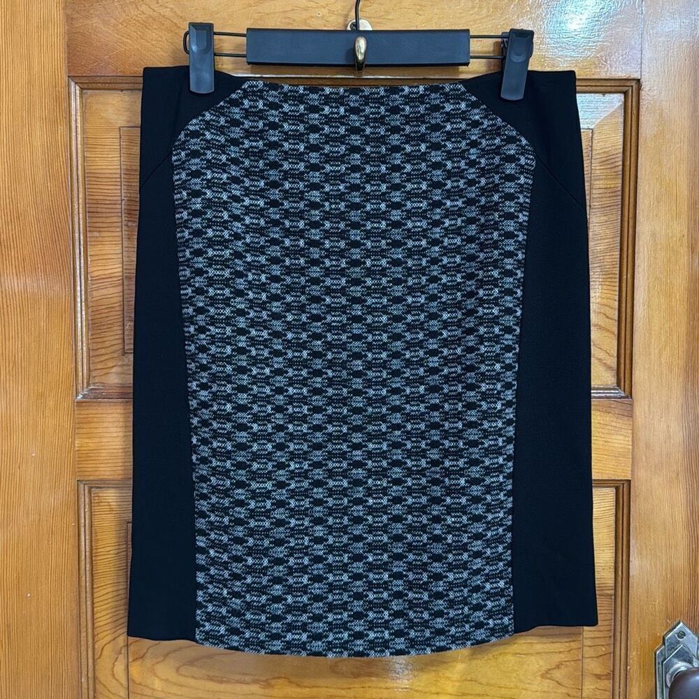 Theory Navarro Chevron Black Grey Pencil Skirt Women’s 4